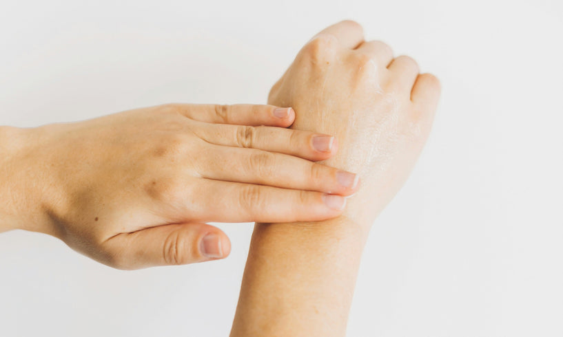 Applying hand cream