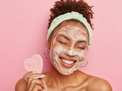 teen girl using face wash