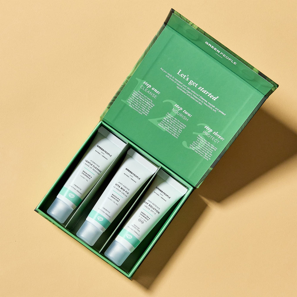 radiance skin essentials box and 3 tubes open