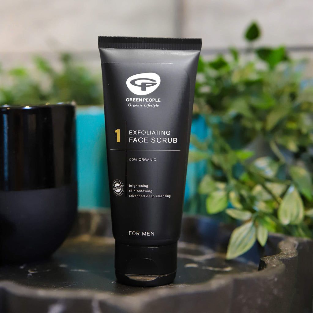 green people for men exfoliating face scrub