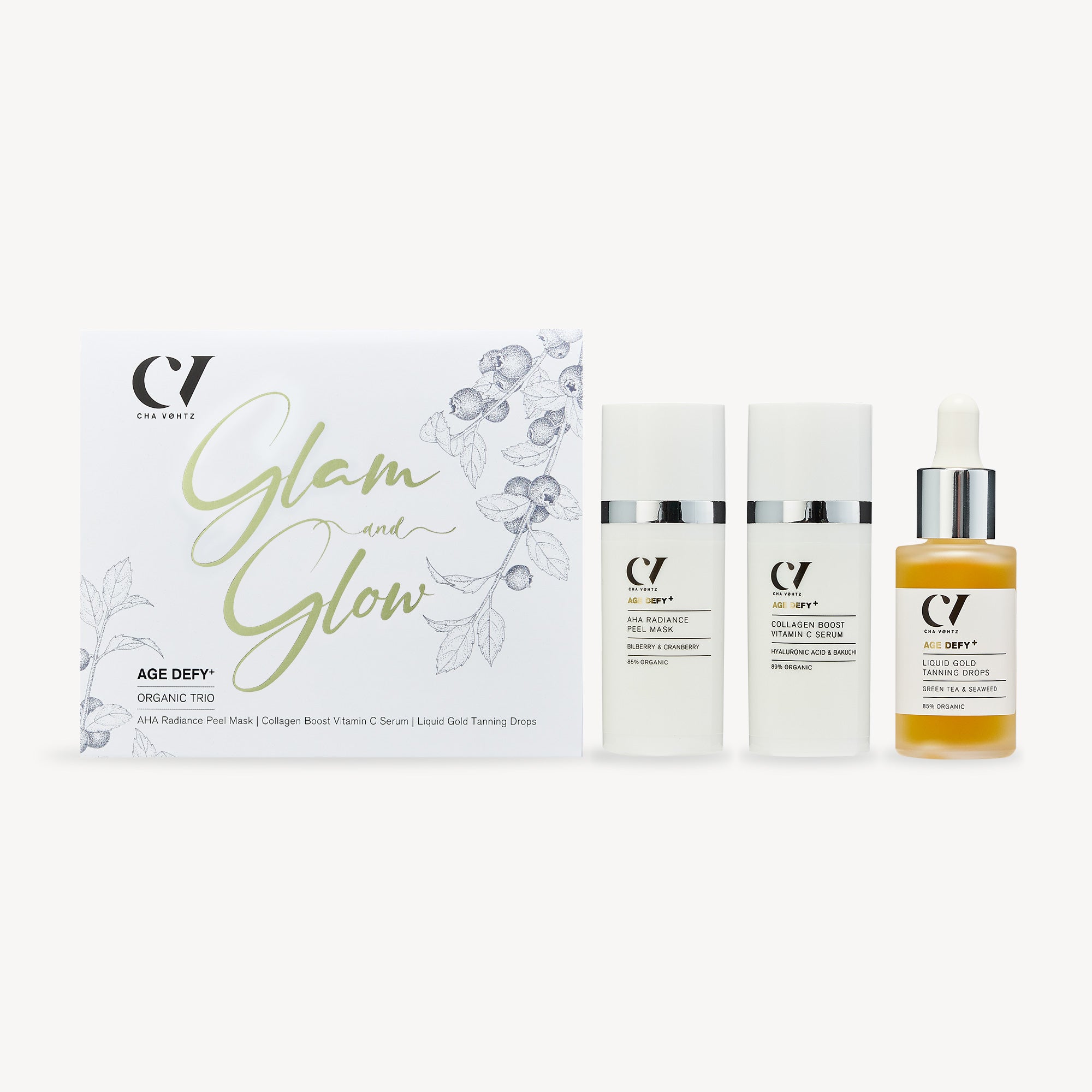 Age Defy Glam Glow Organic Trio Natural Beauty Gift Set