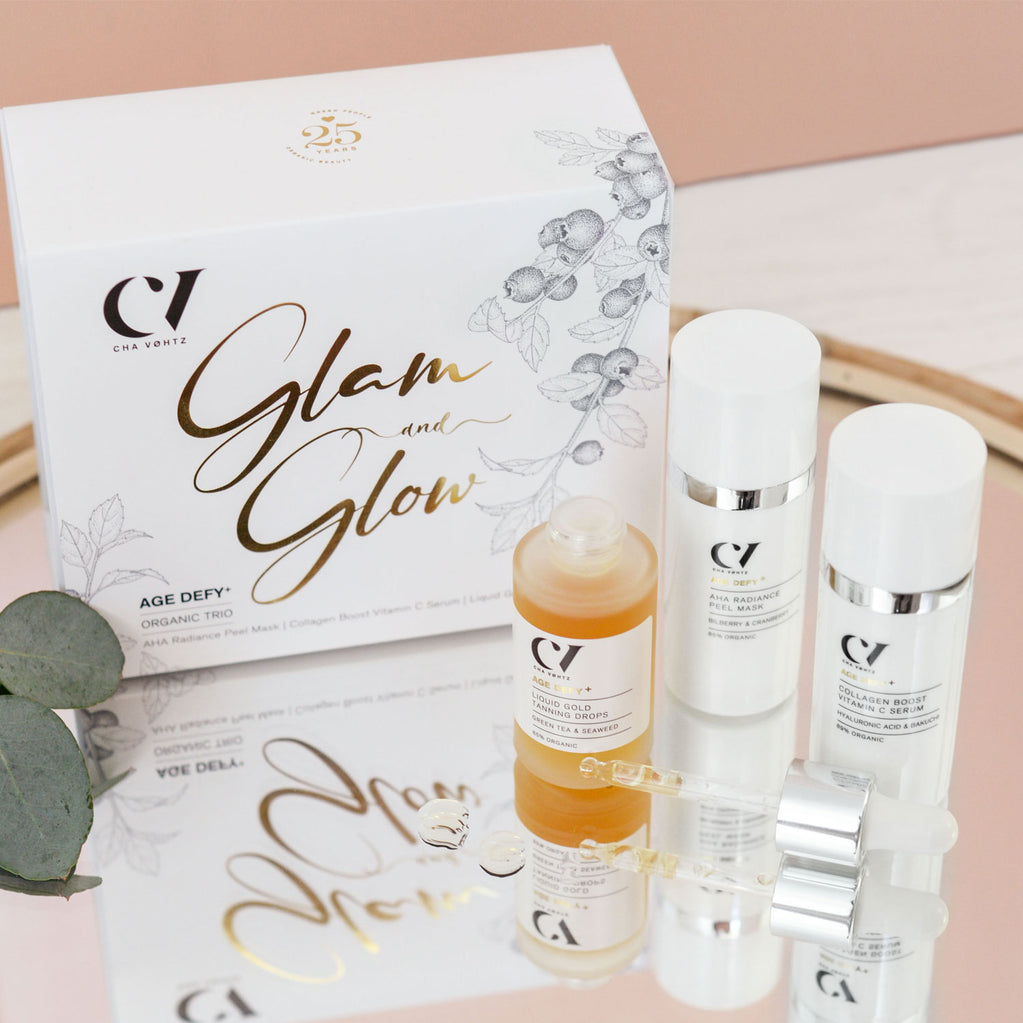 Age Defy+ Glam and Glow Organic Trio lifestyle